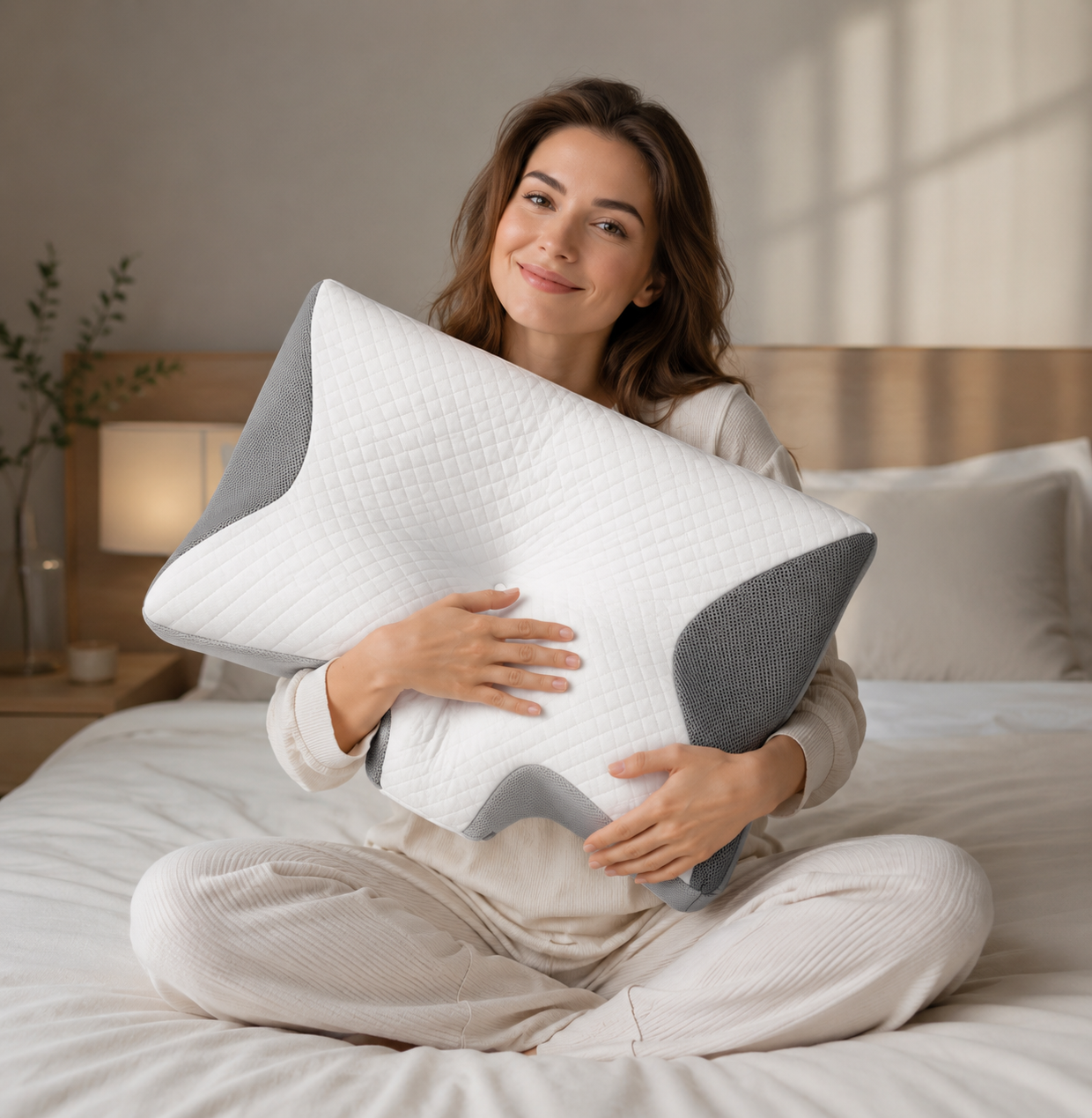 Calm bedroom with Aurelia pillow